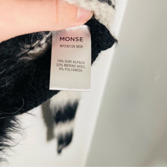NEW Monse Cropped Zebra Print Alpaca Blend Sweater Quiet Luxury Ski Cozy Knit - Picture 7 of 8